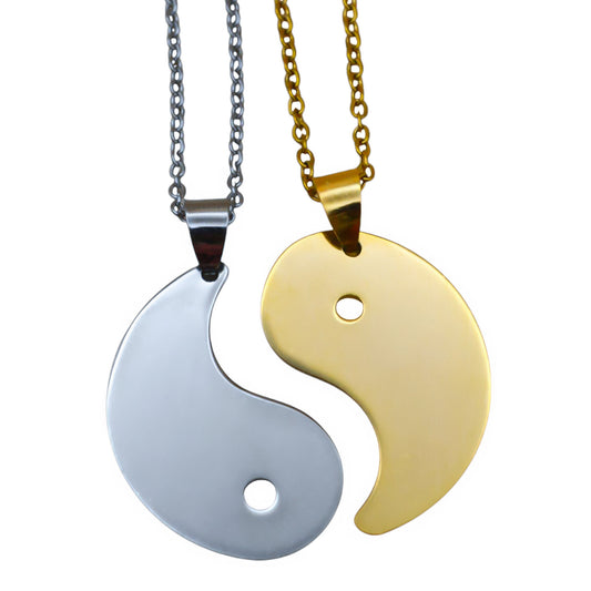 Dúo de collares o llaveros yin y yang