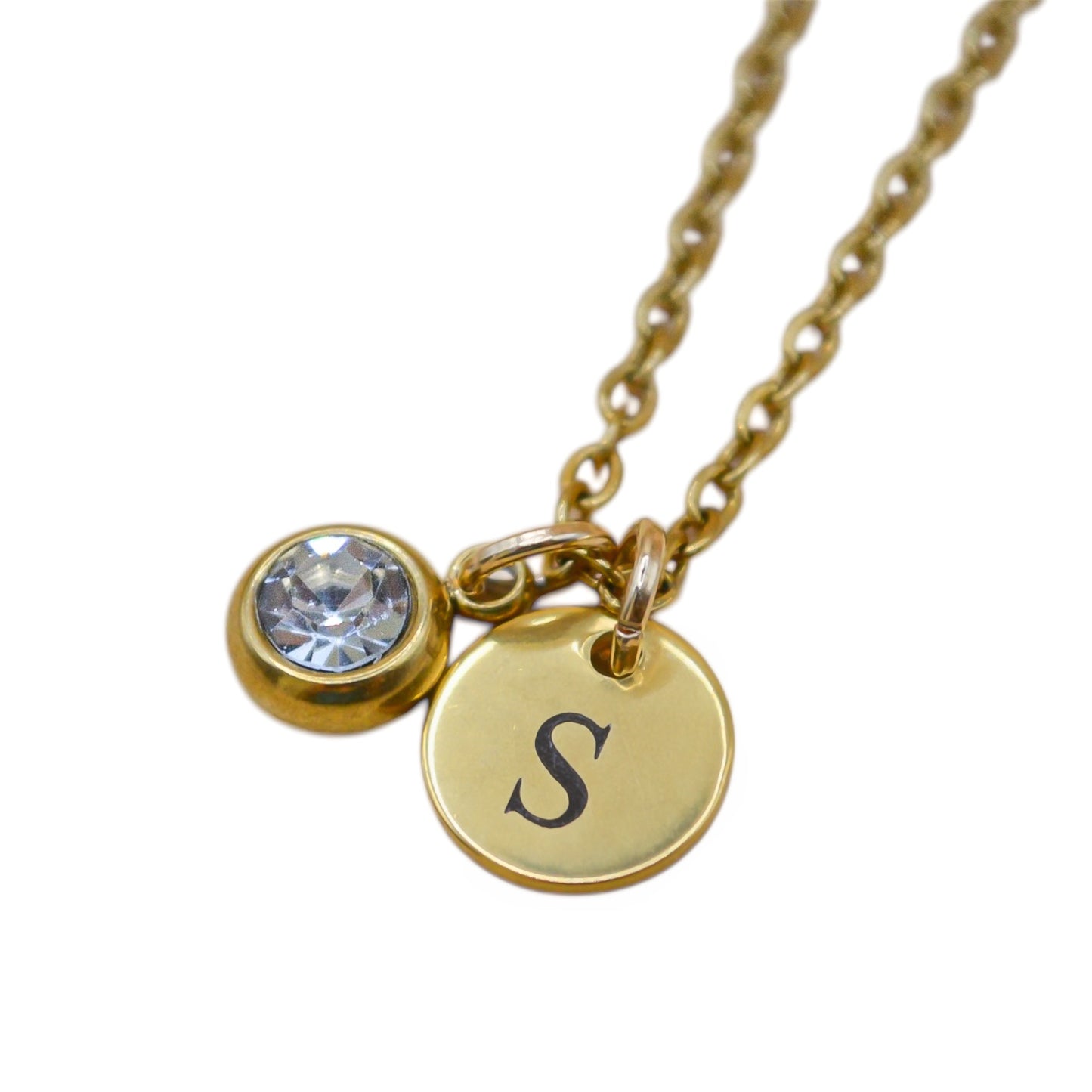 Collar personalizado con inicial medalla circular