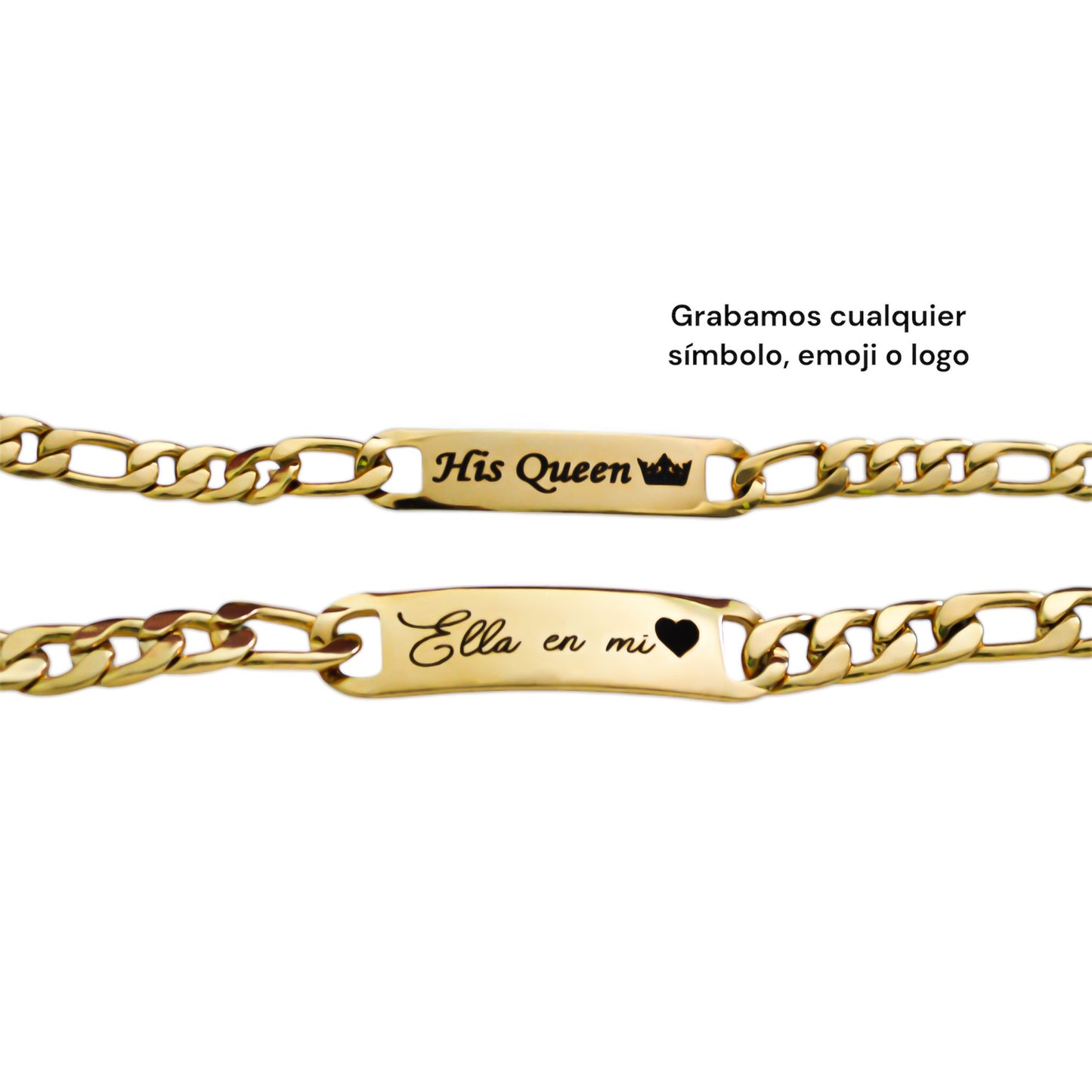 Dúo de esclavas personalizadas acero inoxidable