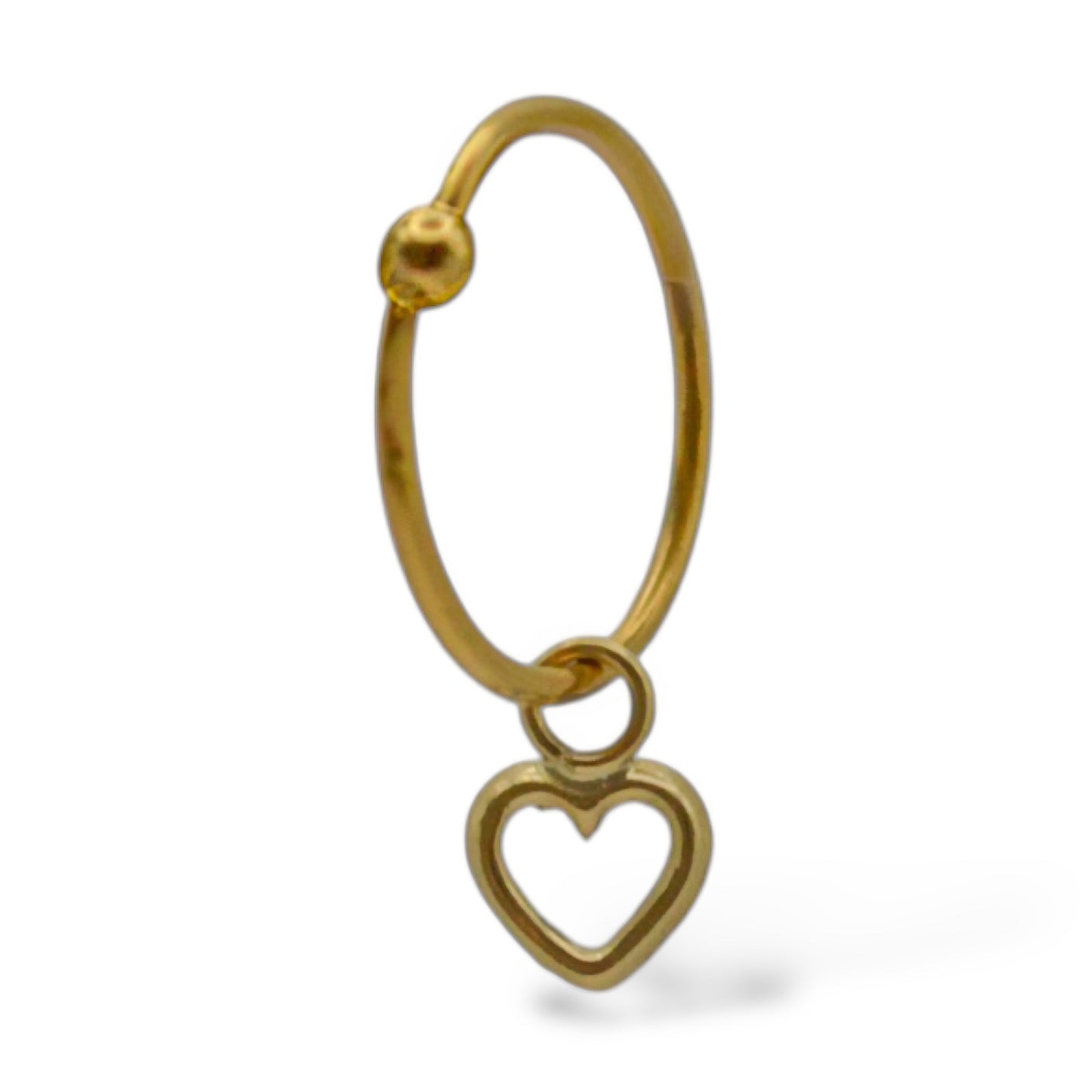 Piercing corazón contorno - Oro 10K