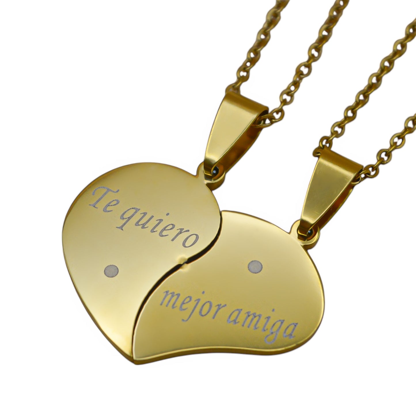 Dúo de collares o llaveros "te quiero mejor amiga"