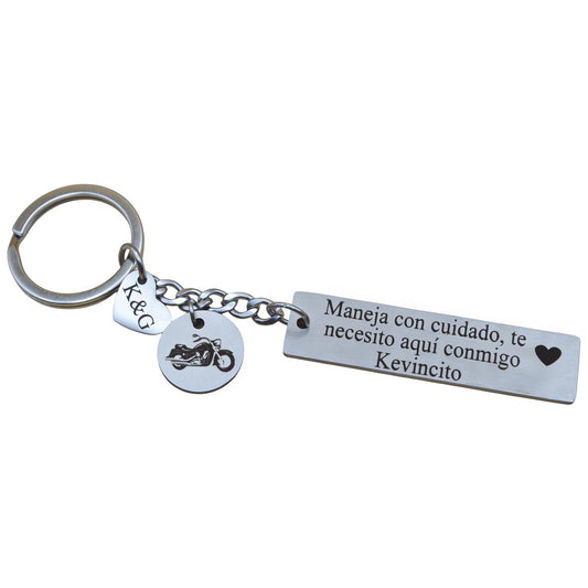 Llavero personalizado driver plus acero inoxidable