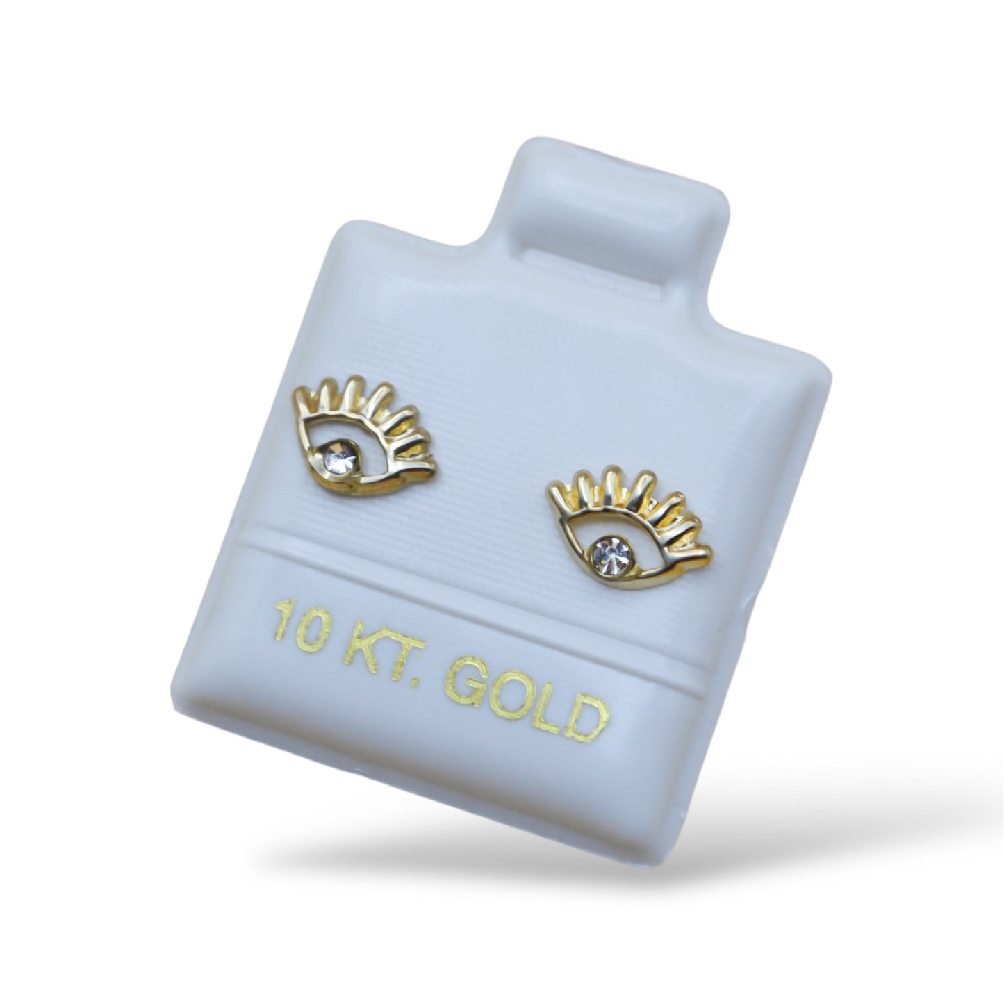 Broquel ojo contorno con zirconia - Oro 10K