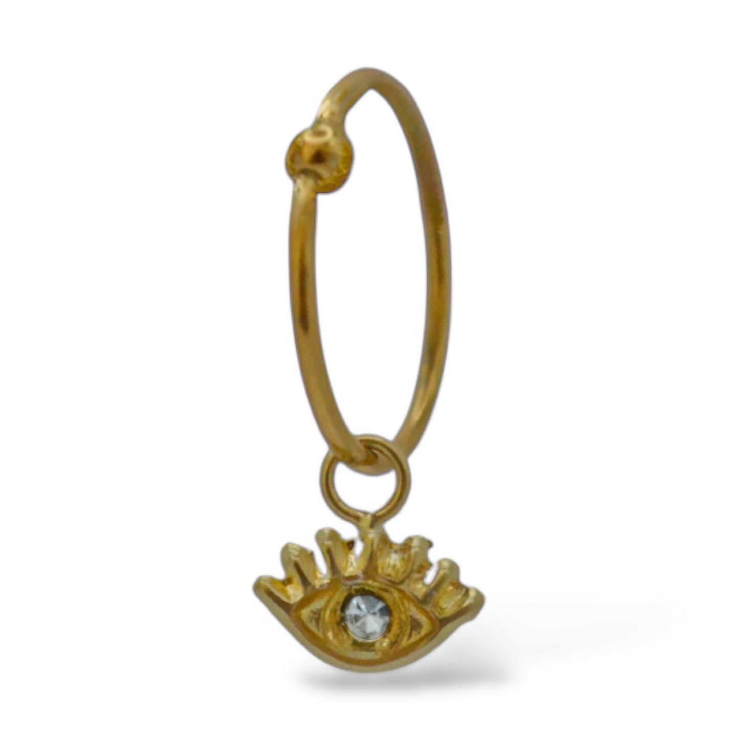 Piercing ojito pestañas con zirconia natural - Oro 10K