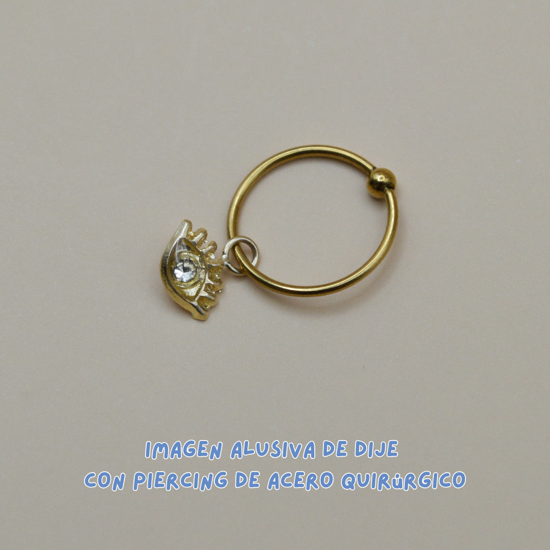 Dije ojito pestañas con zirconia natural - Oro 10K