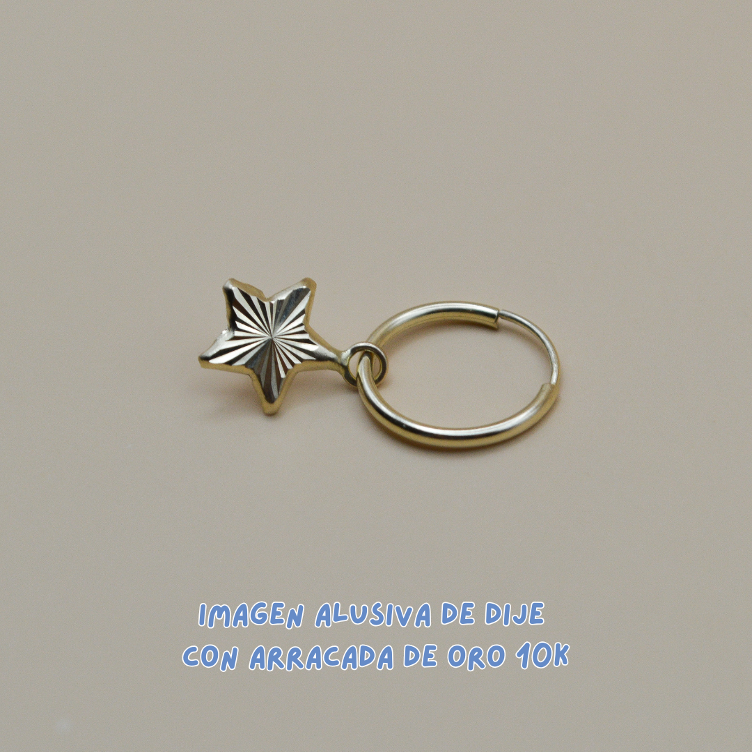 Dijes estrella diamantada - Oro 10K