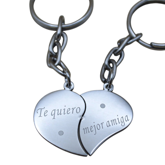 Dúo de collares o llaveros "te quiero mejor amiga"