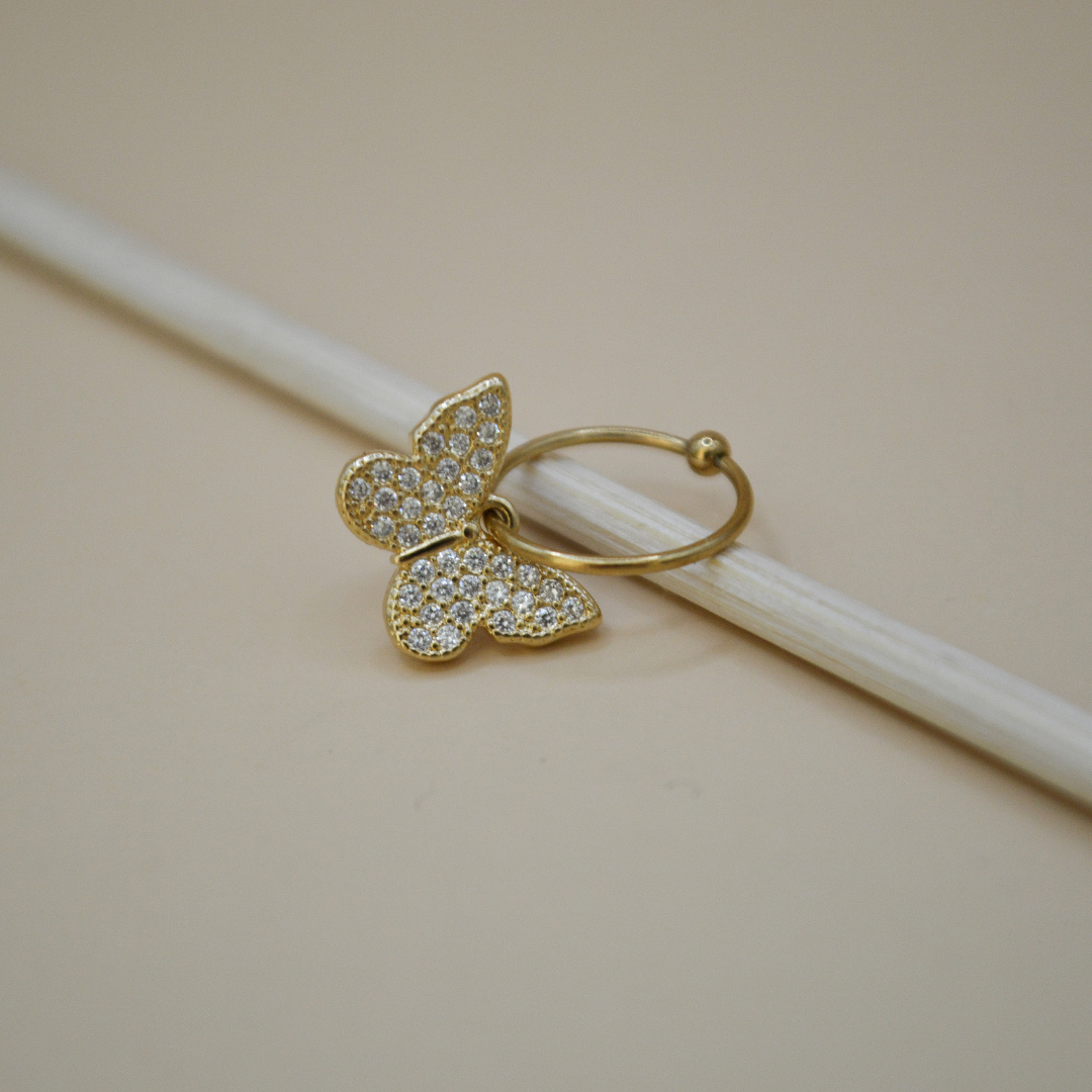 Piercing mariposa grande zirconias
