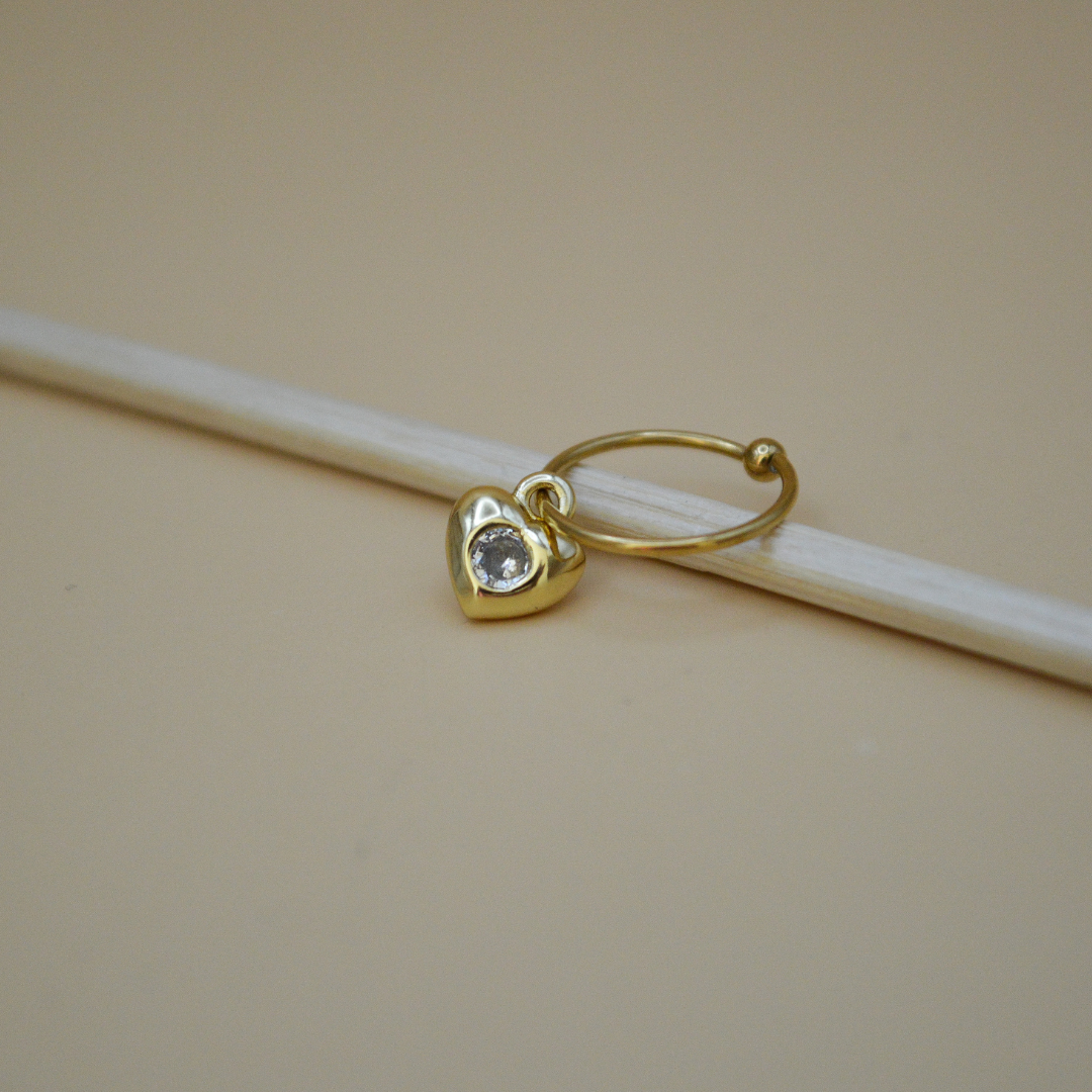 Piercing corazón mini zirconia al centro