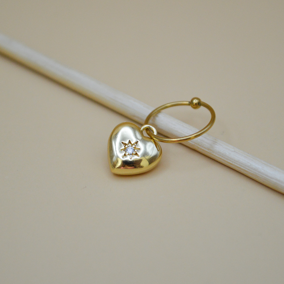 Piercing corazón estrella zirconia