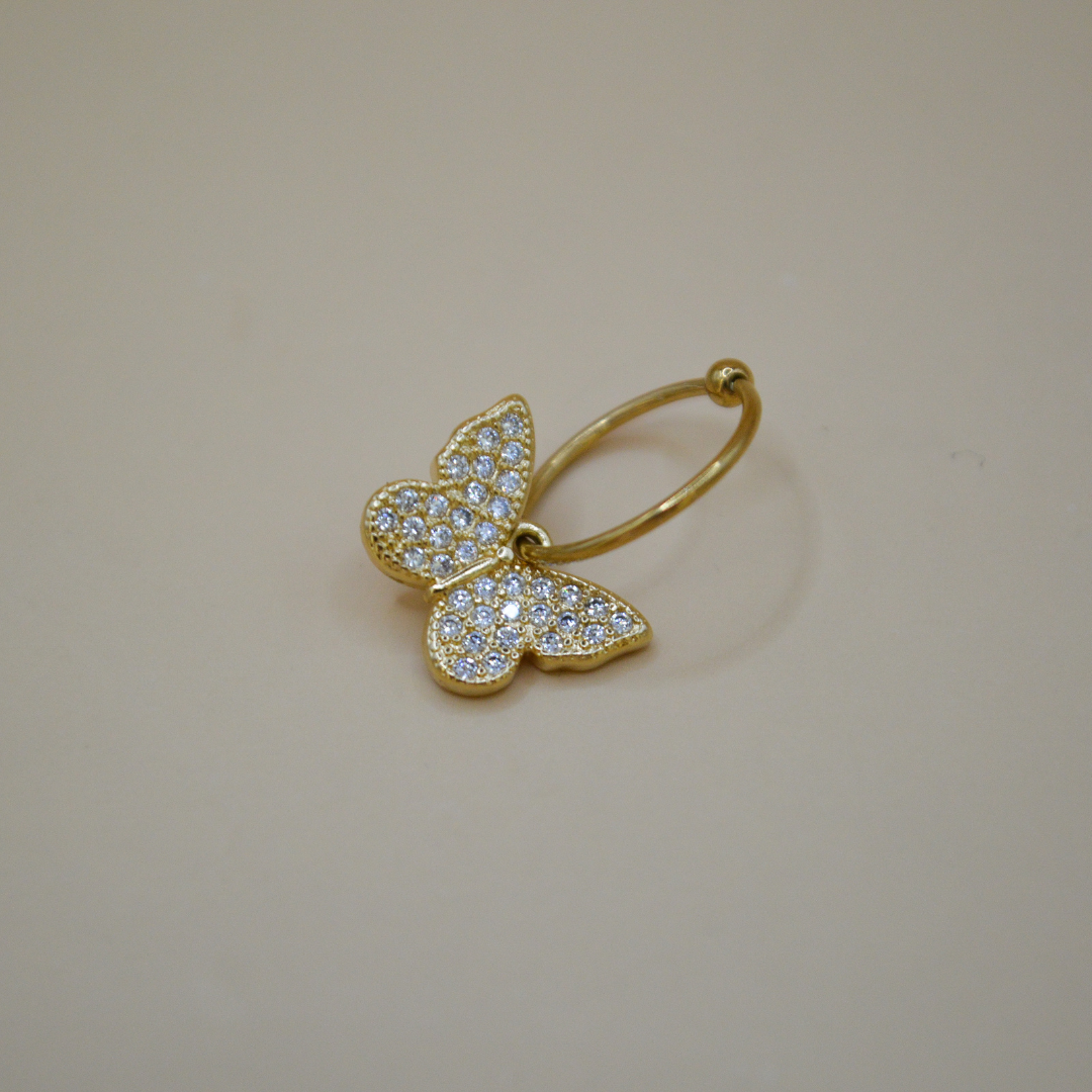 Piercing mariposa grande zirconias