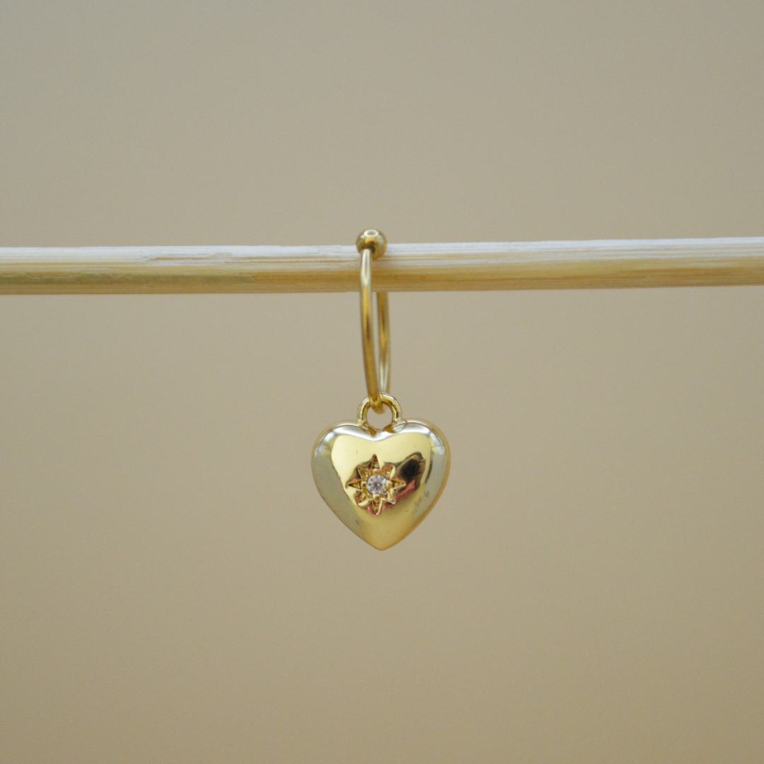 Piercing corazón estrella zirconia