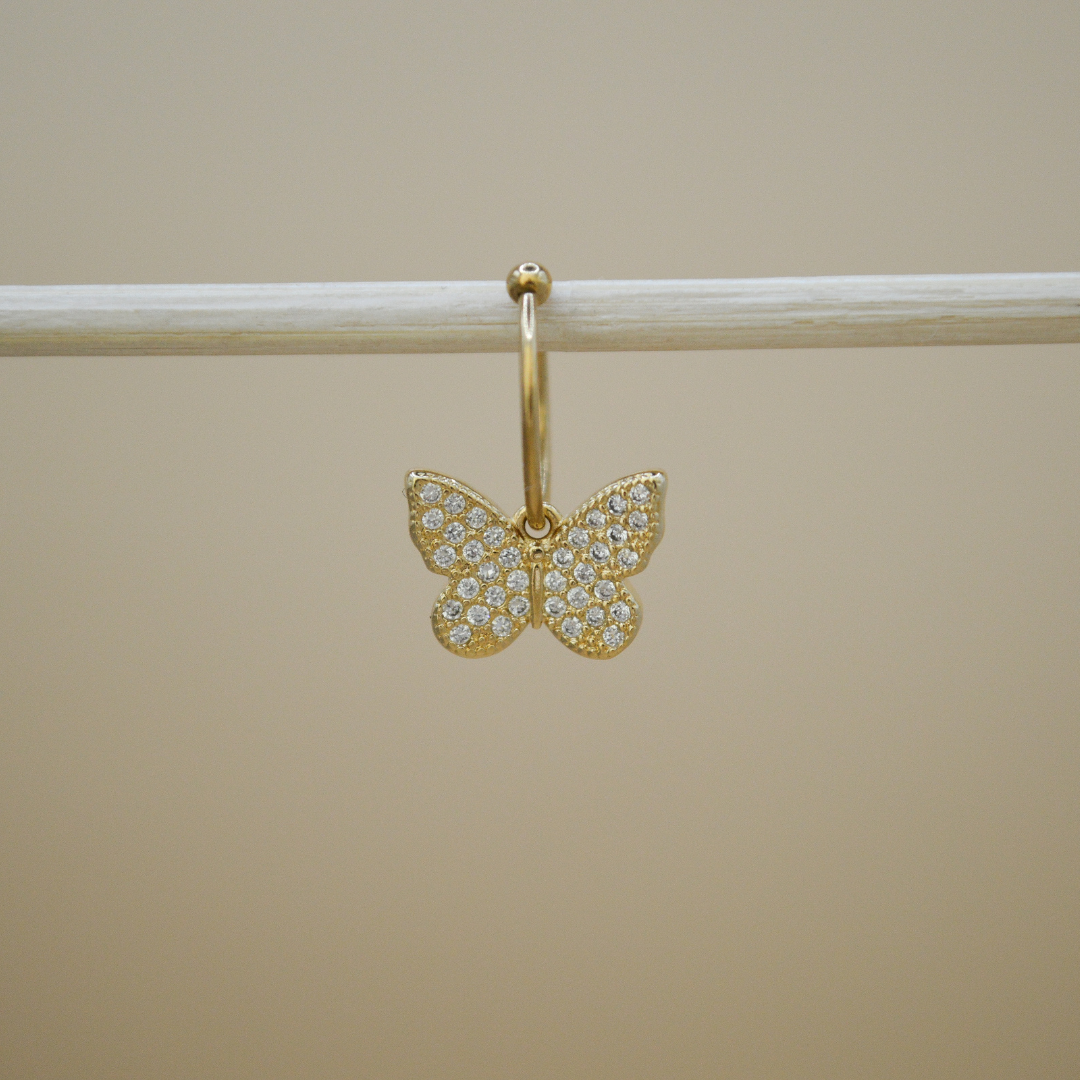 Piercing mariposa grande zirconias
