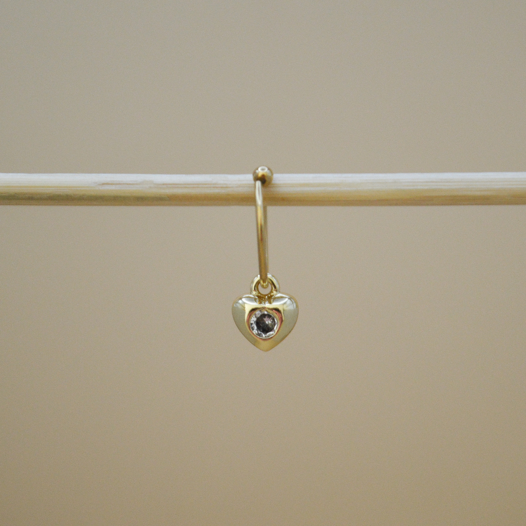 Piercing corazón mini zirconia al centro