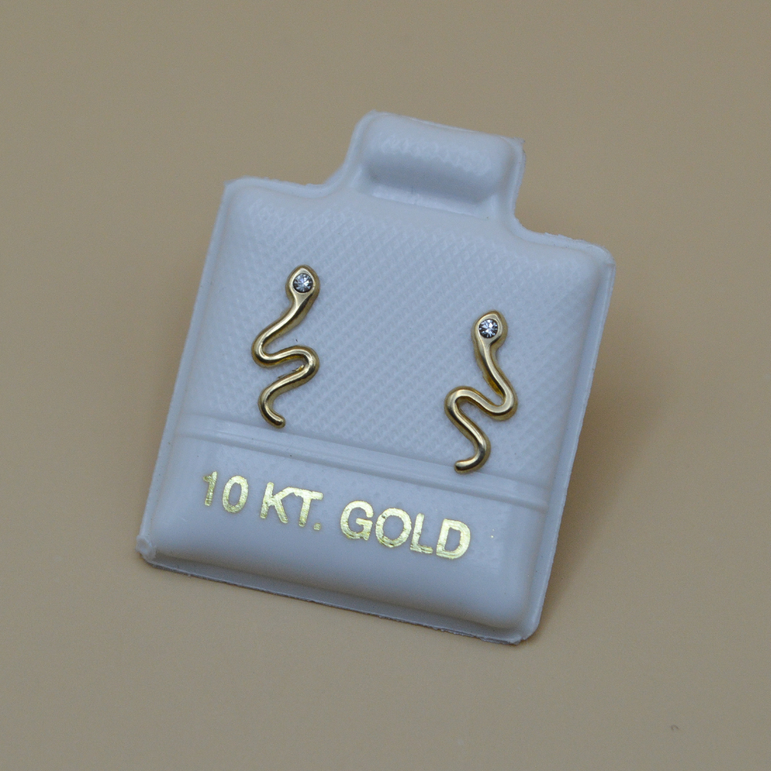 Broquel víbora zirconia mini - Oro 10K