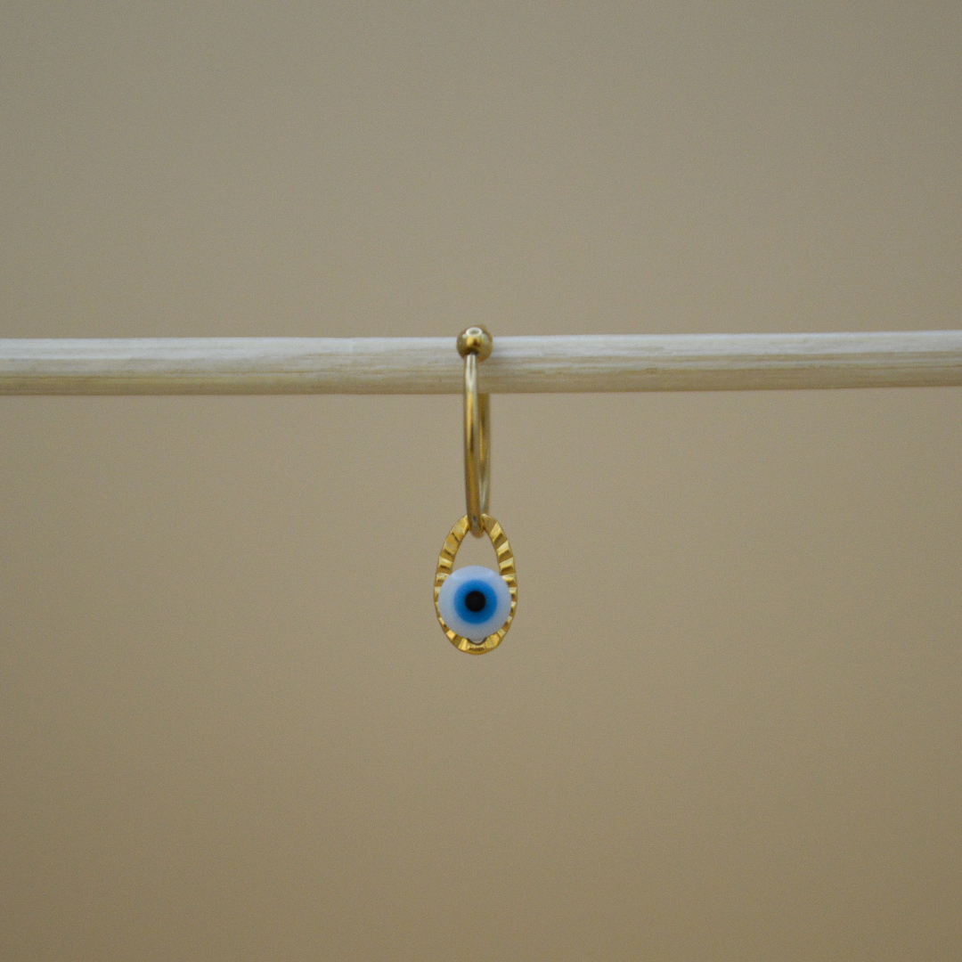 Piercing ojo turco azul/blanco ovalado