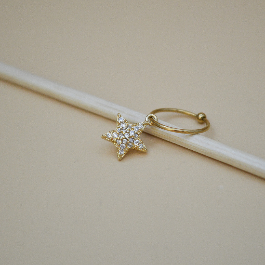Piercing estrella zirconias