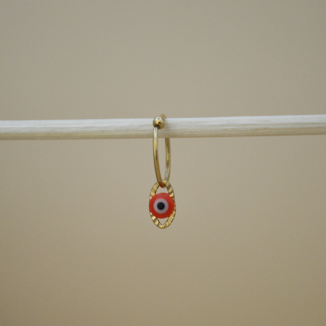Piercing ojo turco rojo ovalado