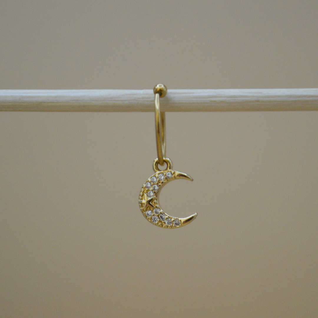 Piercing luna y estrella zirconias