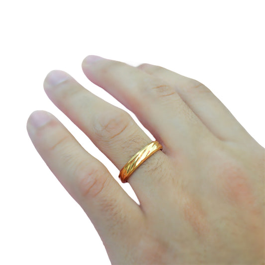 Argolla personalizada acero inoxidable gold