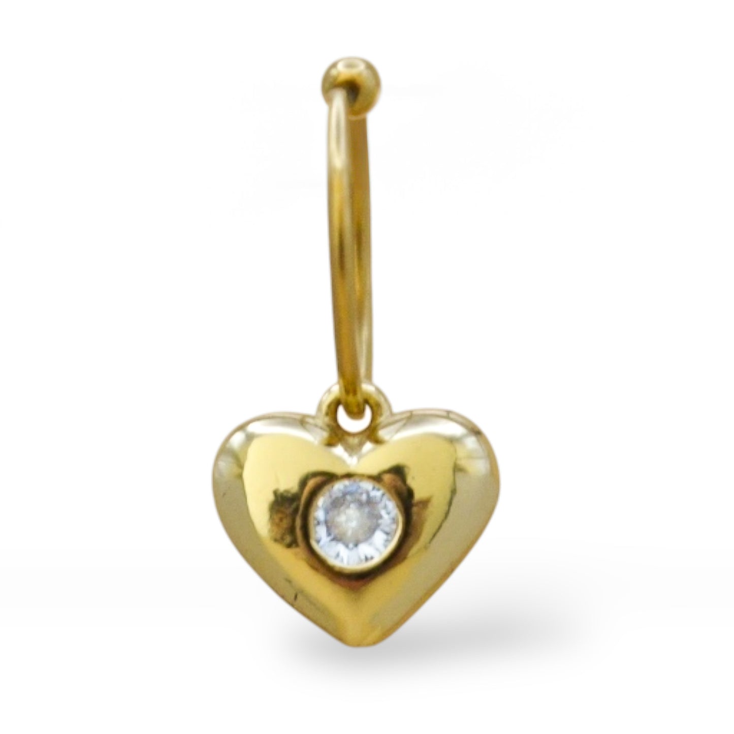 Piercing corazón grande zirconia al centro