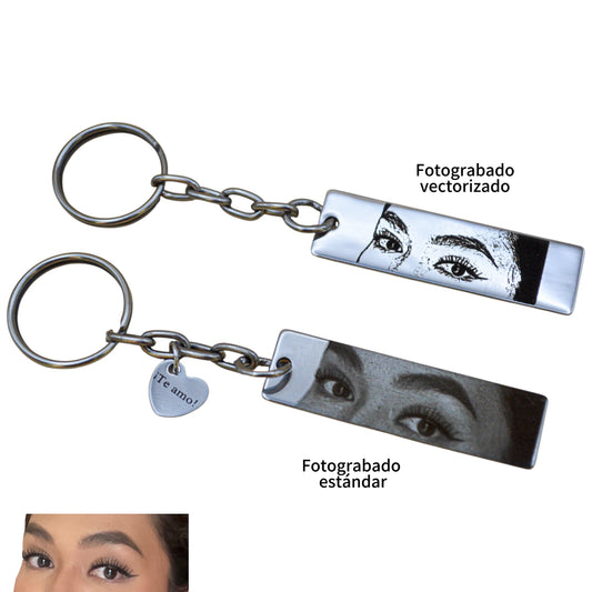 Dúo de placas personalizadas con mirada - Acero inoxidable