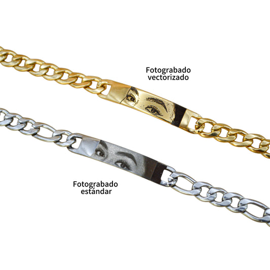 Dúo de esclavas personalizadas con mirada - Acero inoxidable