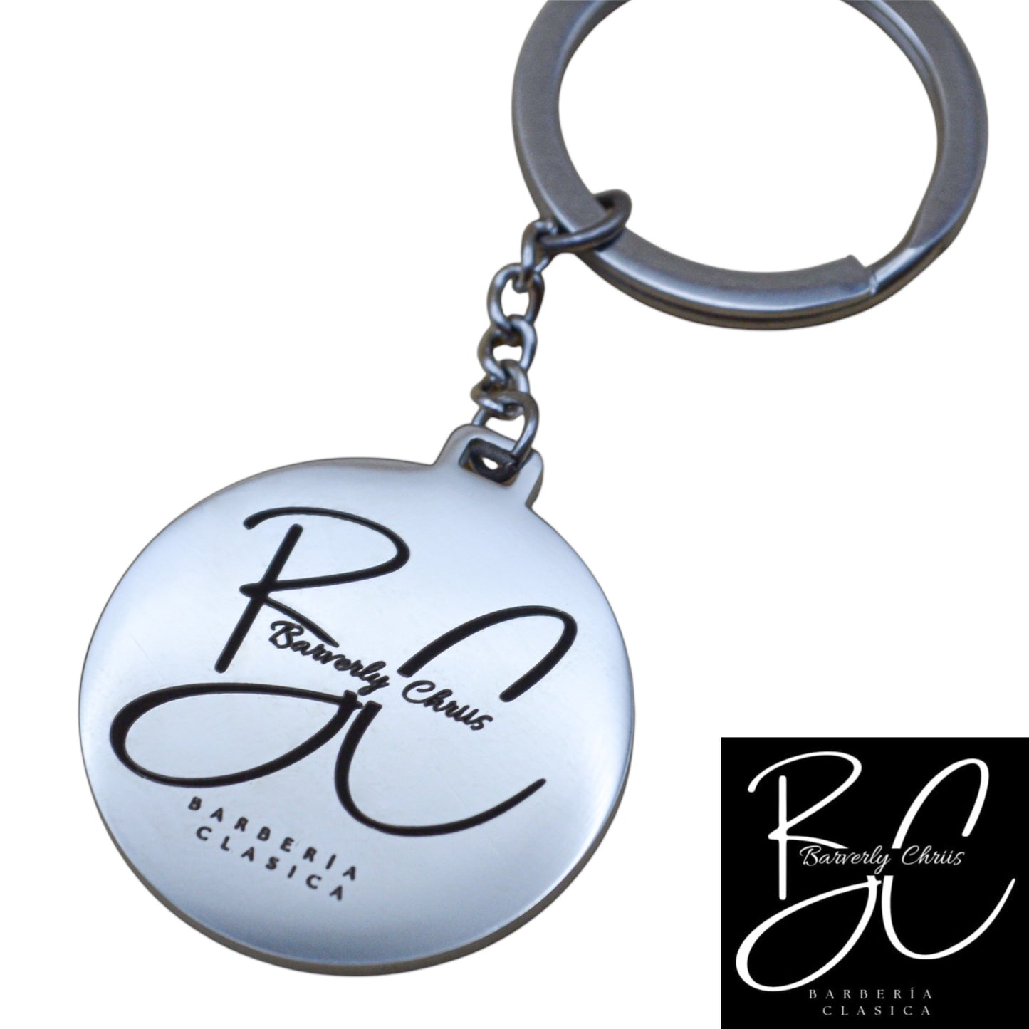 Collar o llavero personalizado medalla circular grande con logo