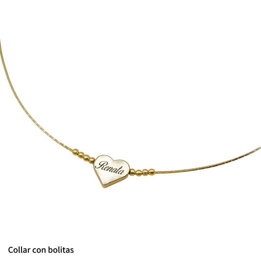 Collar personalizado corazón grande