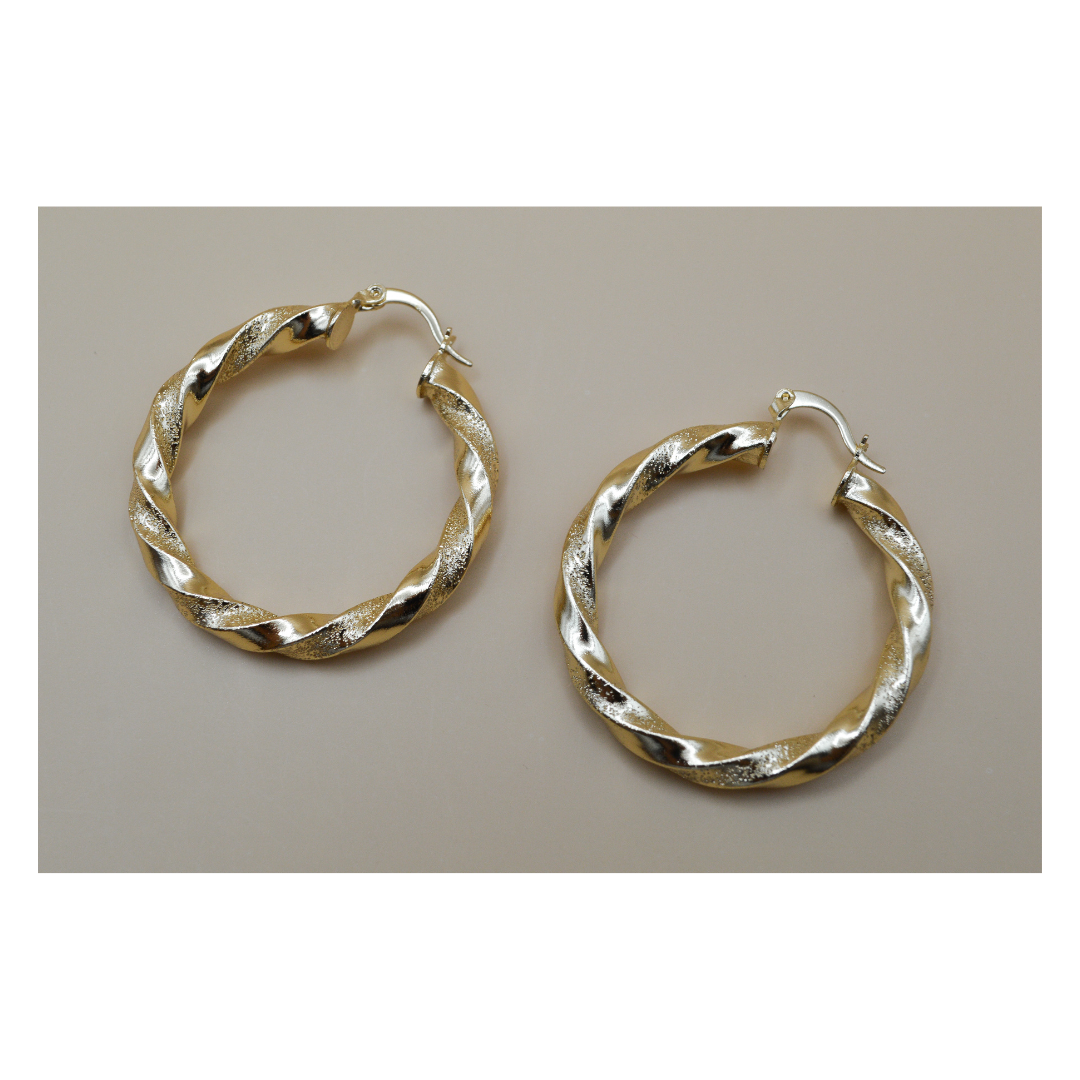Arracadas espiral diamantadas gold