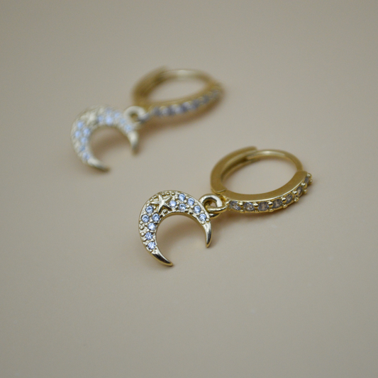 Huggies luna y estrella zirconias