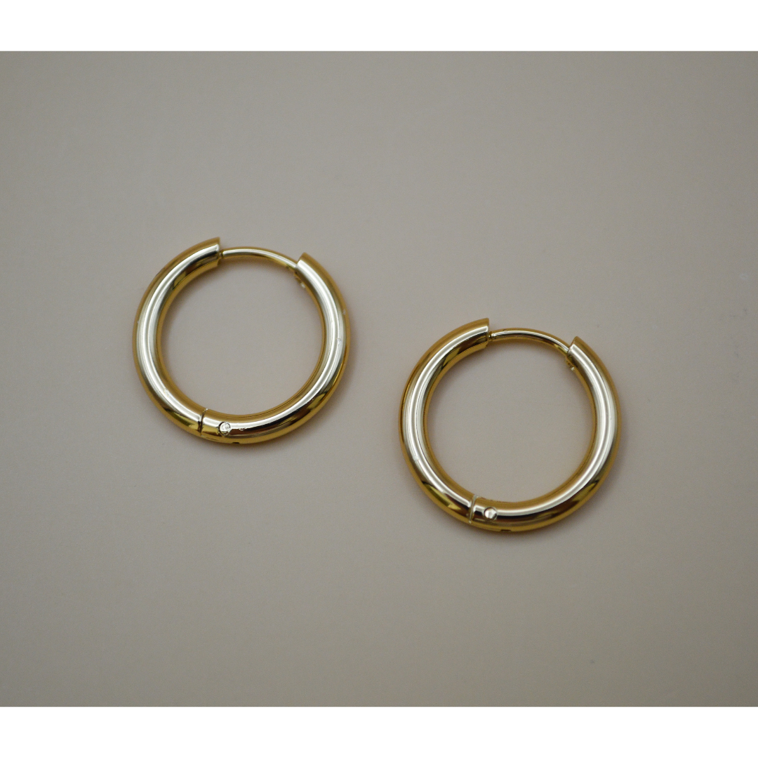 Huggies basic mediano gold baño de oro 18K