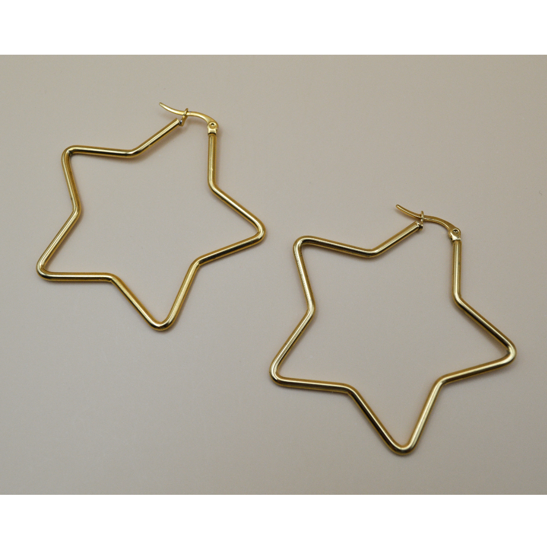 Arracadas de estrella XL acero inoxidable