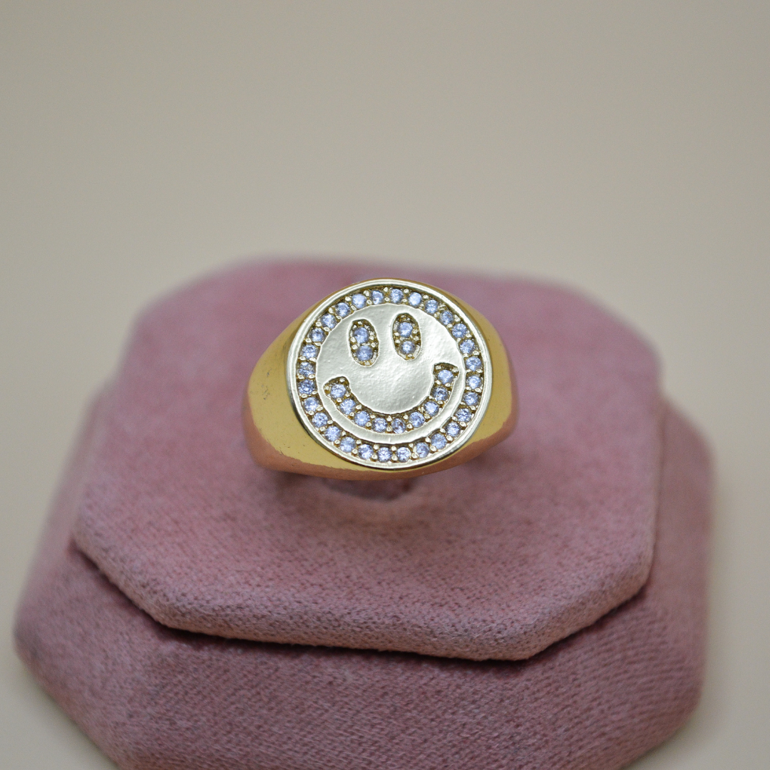 Anillo happy face zirconias full ajustable