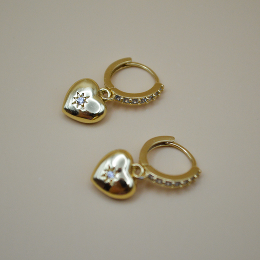 Huggies corazón estrella zirconia