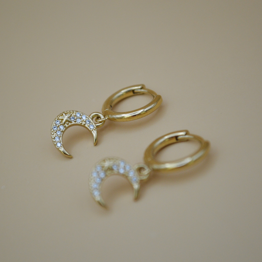 Huggies basic luna y estrella zirconias