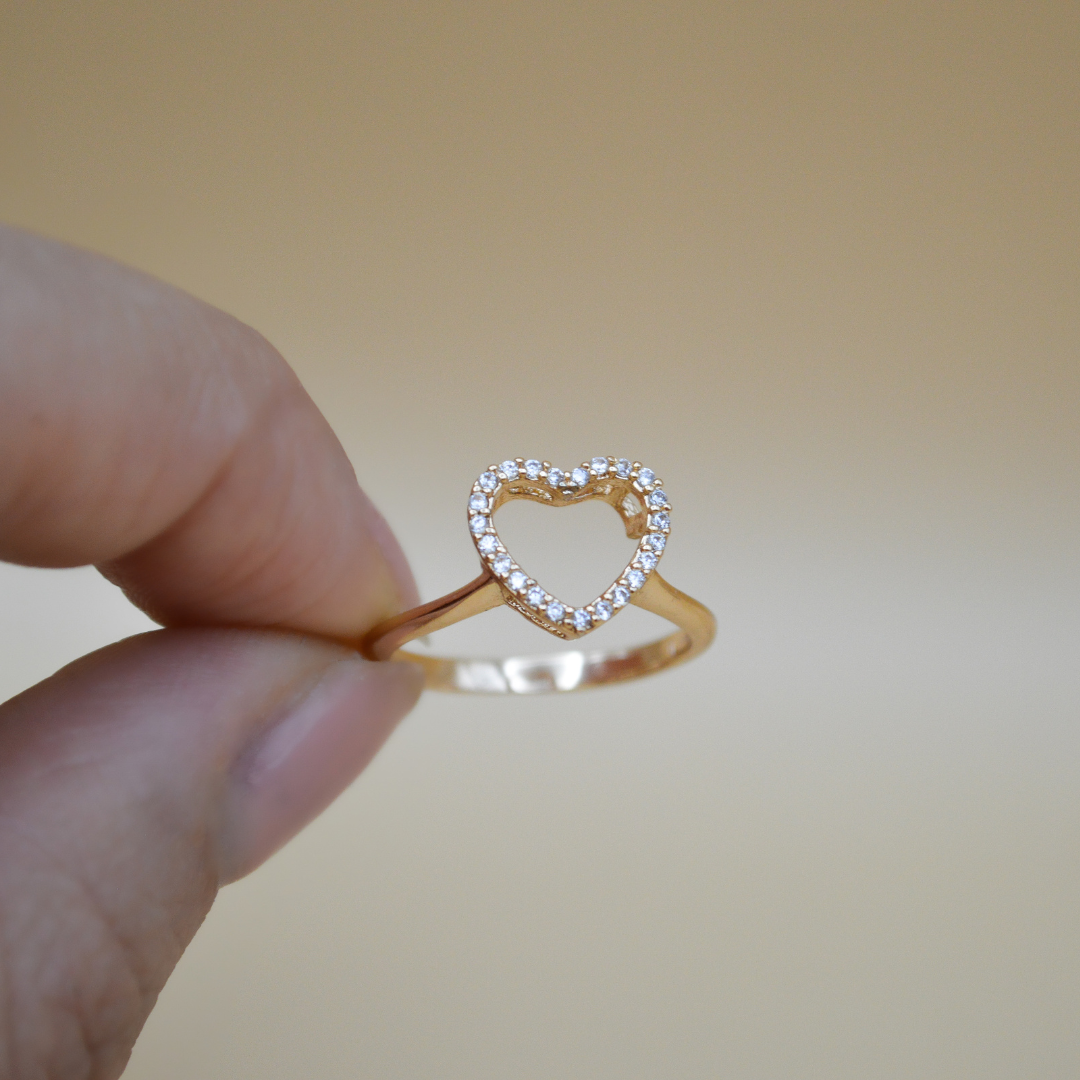 Dúo anillos corazón zirconias