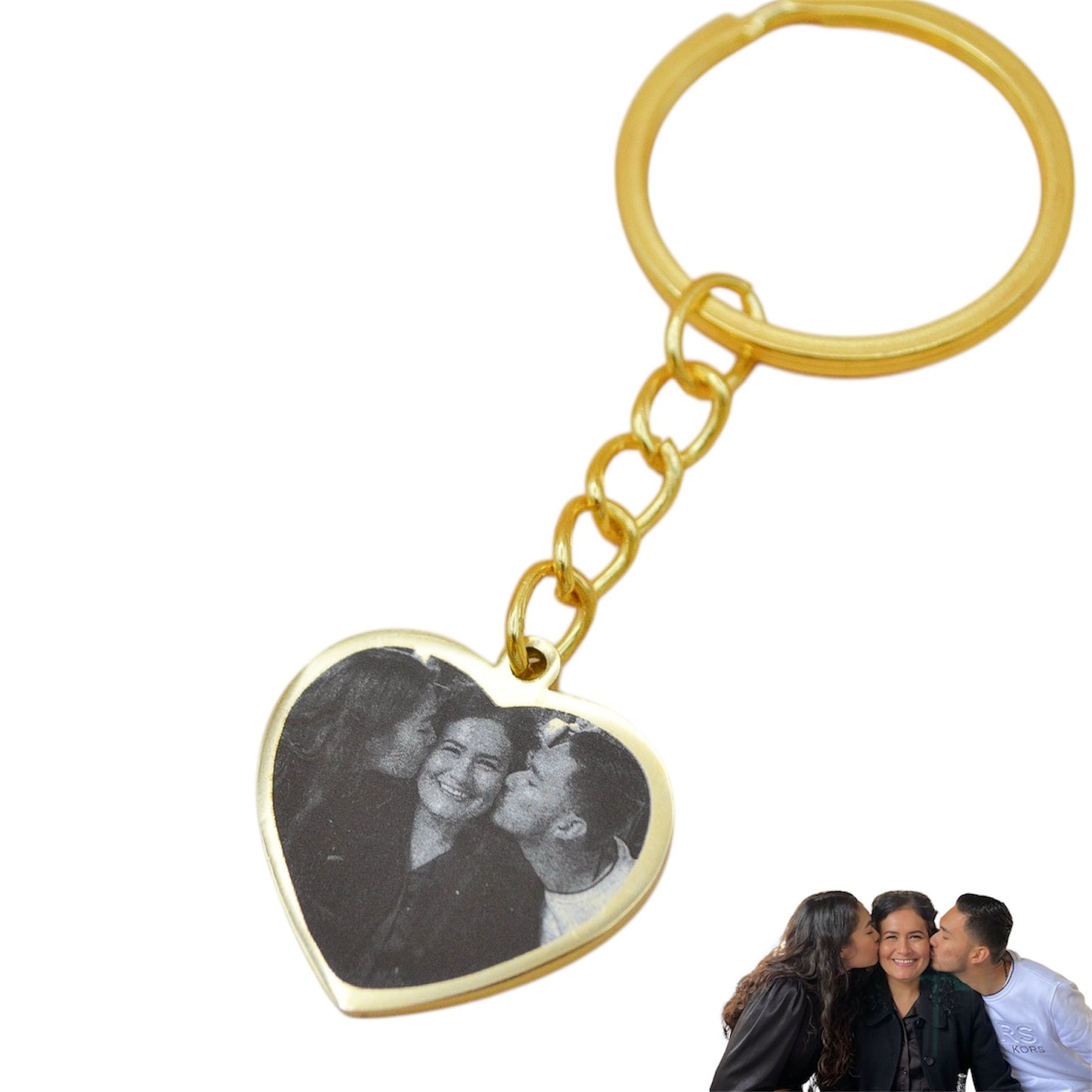 Llavero o collar corazón personalizado con datos de bebé
