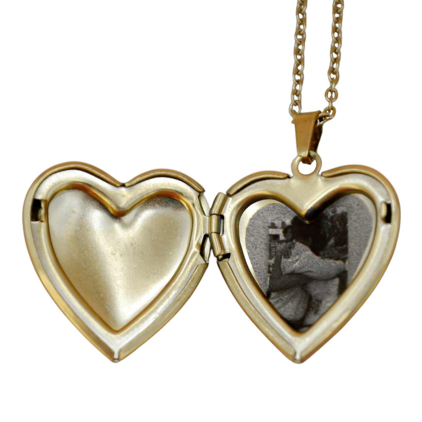 Collar o llavero relicario corazón con fotograbado