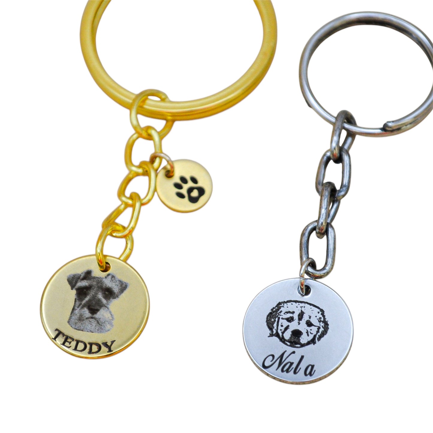 Collar o llavero personalizado con fotograbado de mascota
