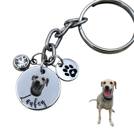 Collar o llavero personalizado con fotograbado de mascota