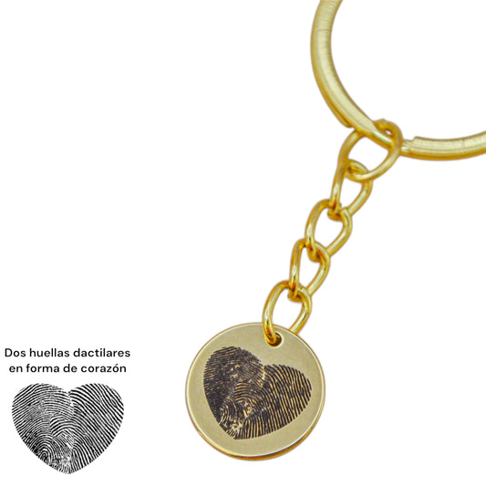 Collar o llavero personalizado corazón de huellas dactilares