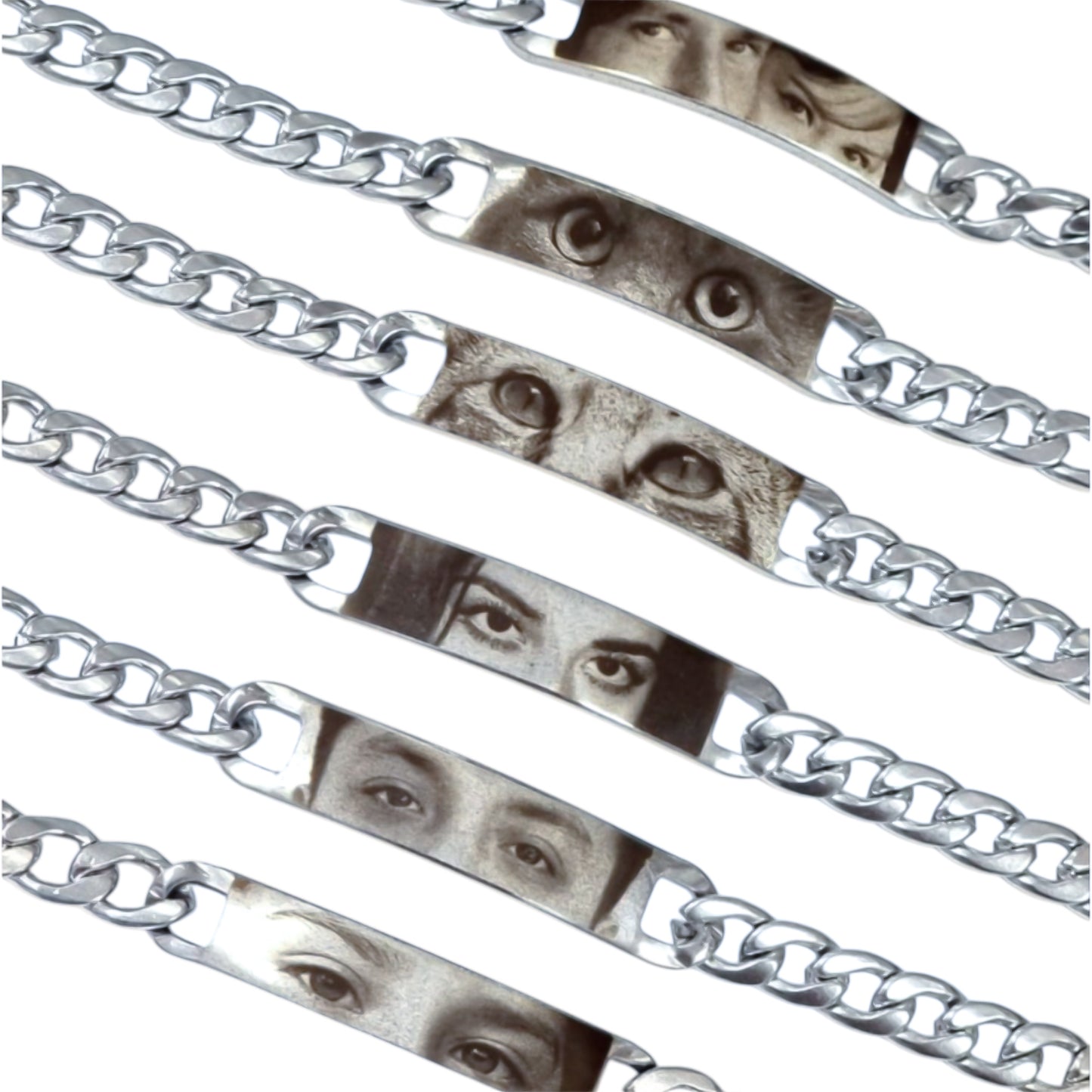 Dúo de esclavas personalizadas con mirada - Acero inoxidable