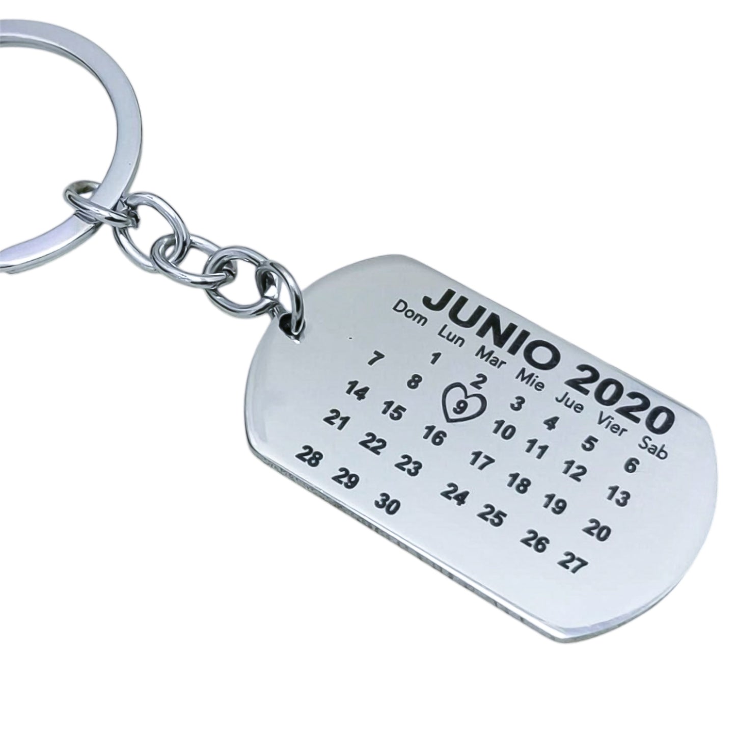 Llavero calendario de amor acero inoxidable