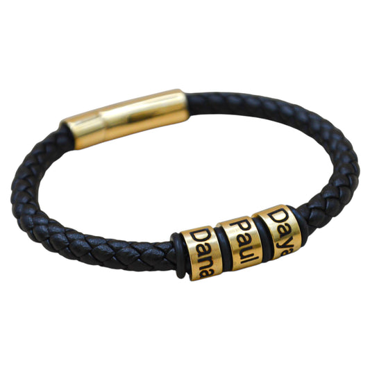 Pulsera de piel con aros personalizados