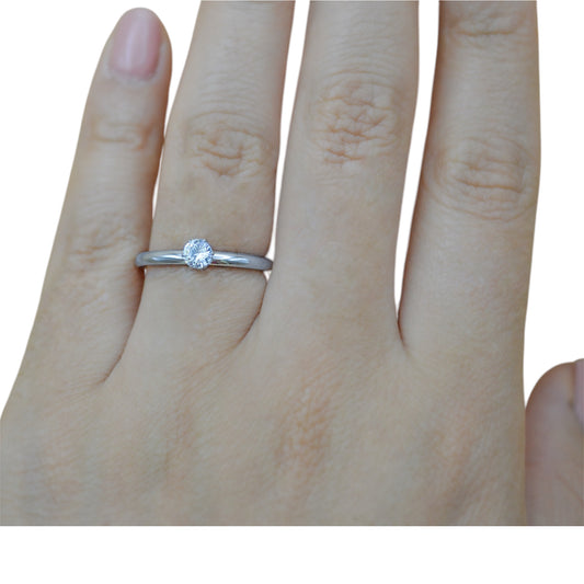 Anillo de promesa personalizado zirconia silver acero inoxidable