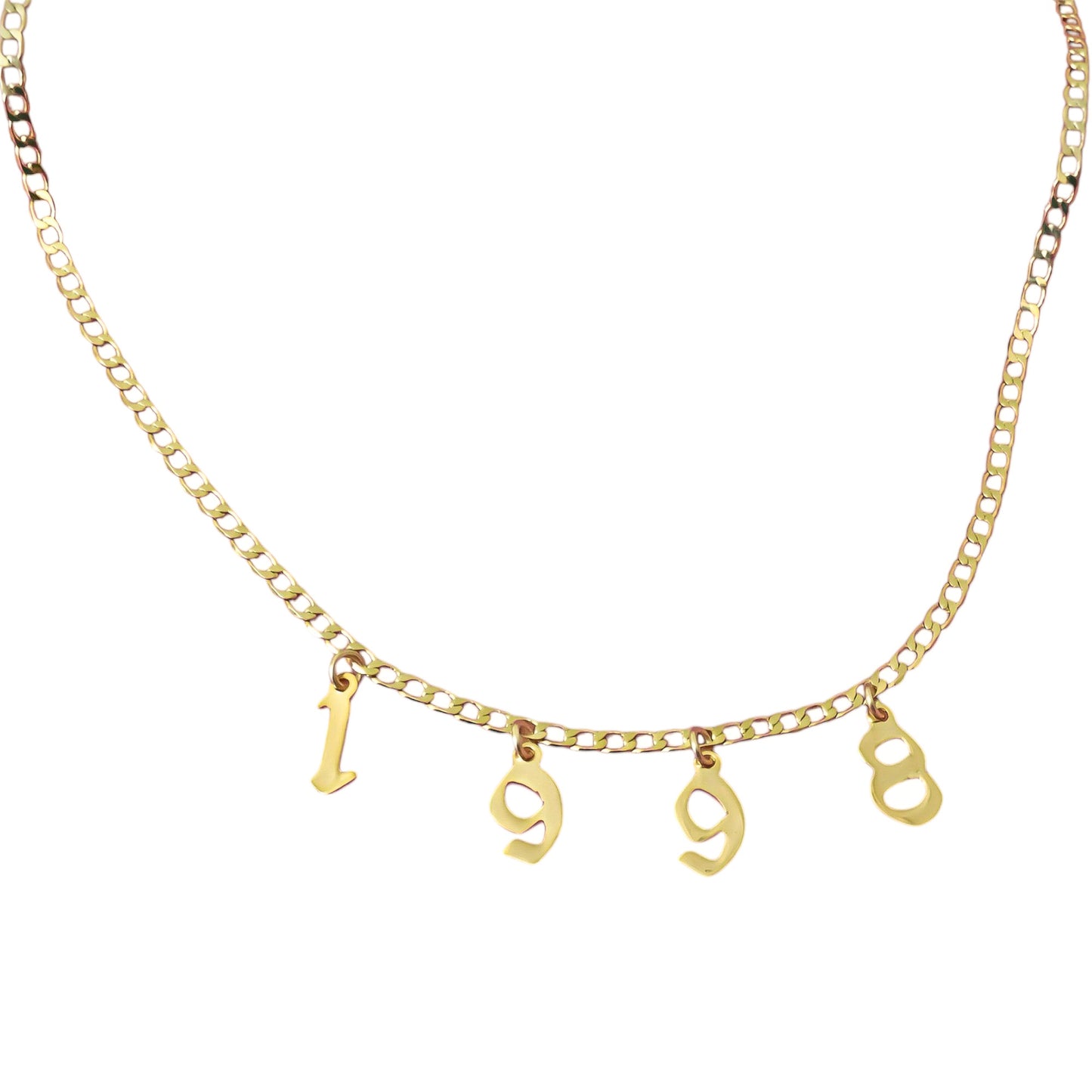 Collar personalizado año colgante gótico gold