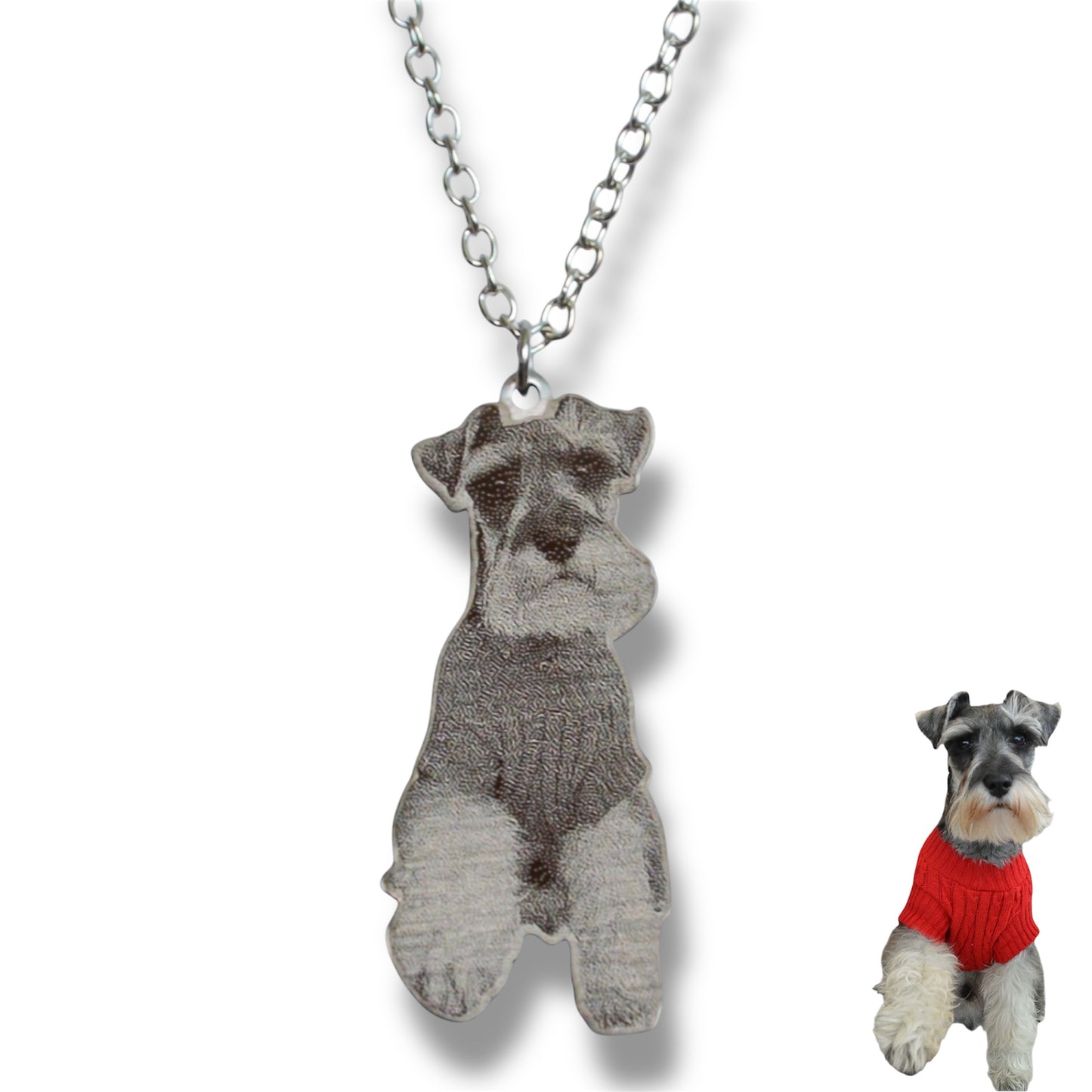 Collar silueta real de tu mascota - Cuerpo completo (Fotograbado estándar)