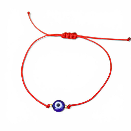 Dúo de pulseras de hilo rojo - Ojo turco