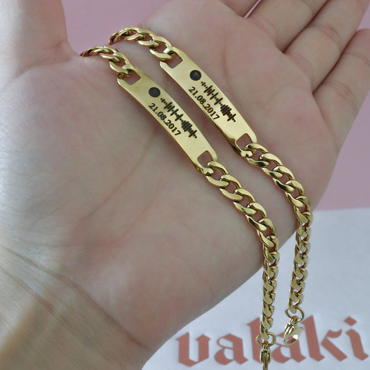 Esclava personalizada Spotify y fecha acero inoxidable